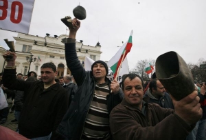 Demonstrace nespokojen&yacute;ch zemědělců v Sofii.